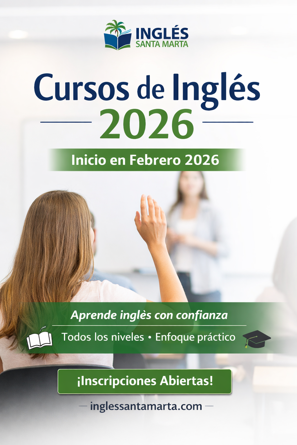 Cursos de inglés en Santa Marta 2026 con inicio en febrero, clases para todos los niveles en Inglés Santa Marta